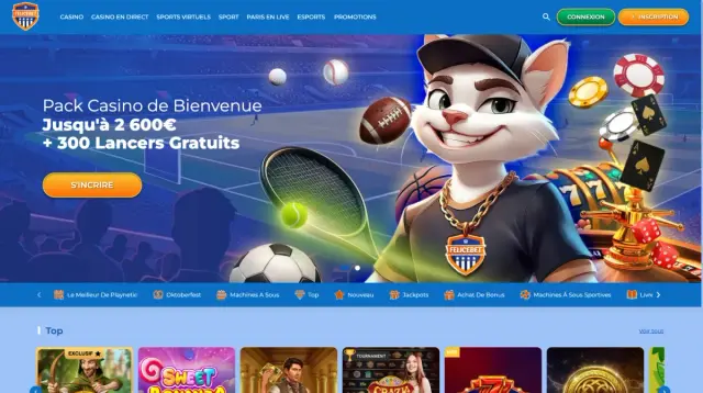 Page d'accueil de Felicebet Casino