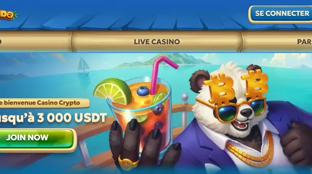 Page d'accueil de Pandido Casino