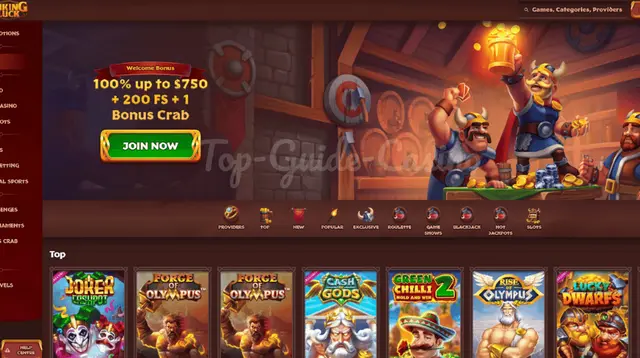 Page d'accueil de Viking Luck Casino